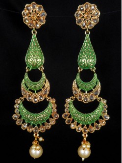 Reverse Ad Earrings With Meenakari Work